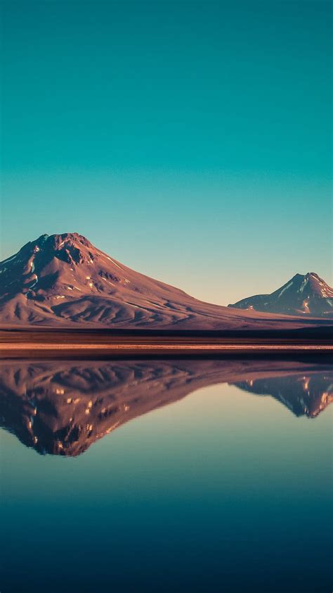 Clean Sky Mountains Sky Lake Nature Reflections 1080x1920
