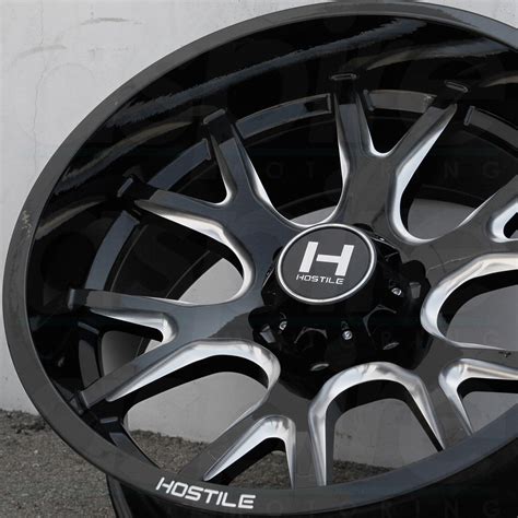 One 20x9 Hostile H113 Rage 8x180 0 Black Milled Wheels Rims Wheels