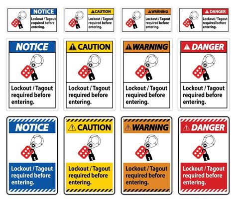 Warning Sign Lockout Tagout Required Before Entering 2976280 Vector