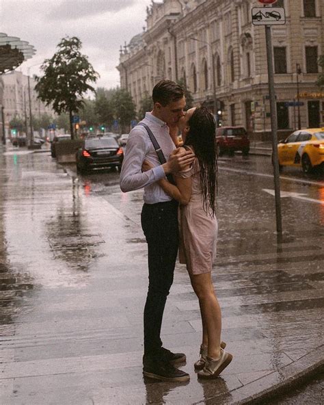 Kisses In The Rain In A Downpour With Your Love Couple Photos In The