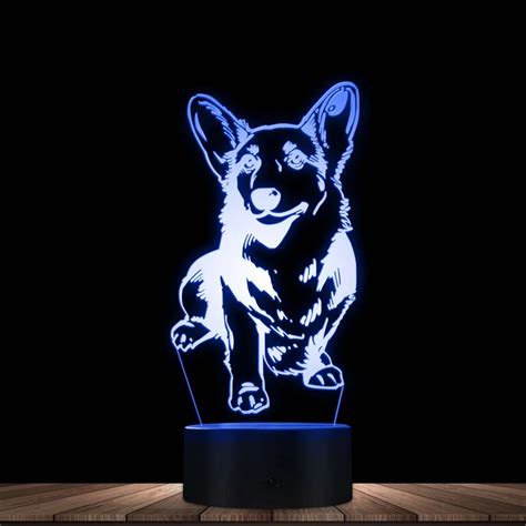 C Rdigan De Perro Corgi Gal S Luz Nocturna De Ilusi N Ptica D L Mpara