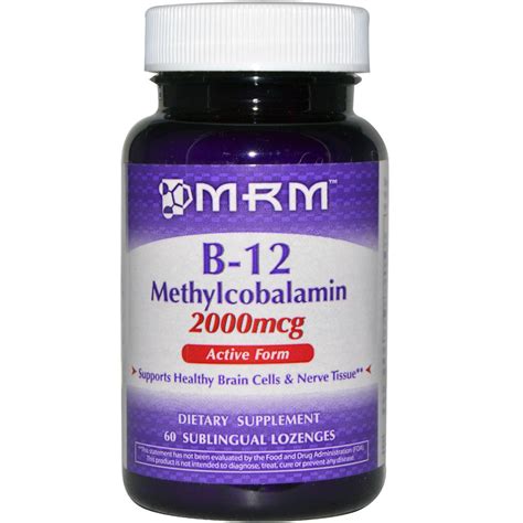 Mrm B 12 Methylcobalamin 2000 Mcg 60 Sublingual Lozenges Mega Vitamins