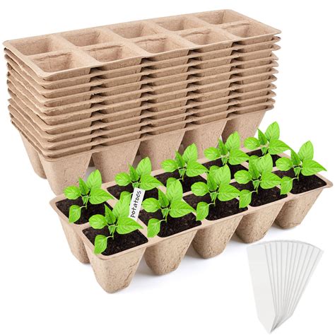 Buy Mrtreup 120cells Peat Pots Seed Starter Tray12 Pack Seed Starter