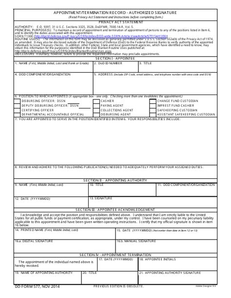 Dd Form 577 Fill Out Sign Online And Download Fillable Pdf