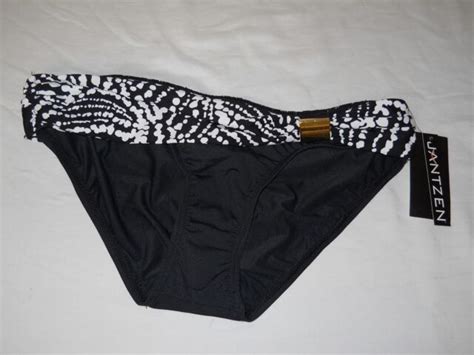 Jantzen Womens Bathing Suit Bikini Bottom Black Sash Size 8 Sn1555 For