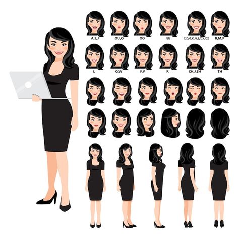 Premium Vector Collection Of Businesswoman Cartoon Character