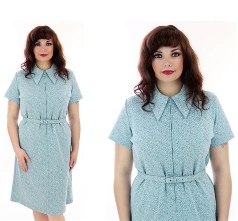 60s Mod Shift Dress Vintage Plus Size Green By Neonthreadsdesigns 48