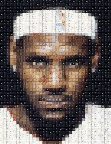 Artist Creates Pixelated Portraits Out Of Computer Keys And Buttons