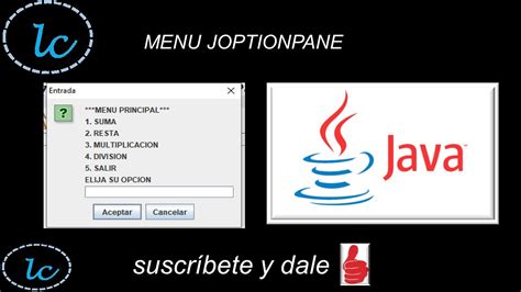 Como Hacer Un Menu En Java Con Joptionpane YouTube