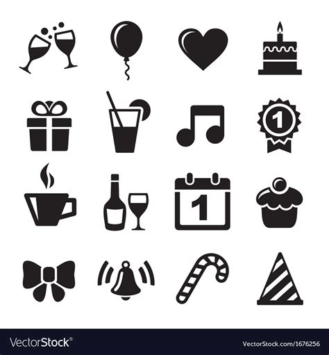 Party And Celebration Icons Royalty Free Vector Image