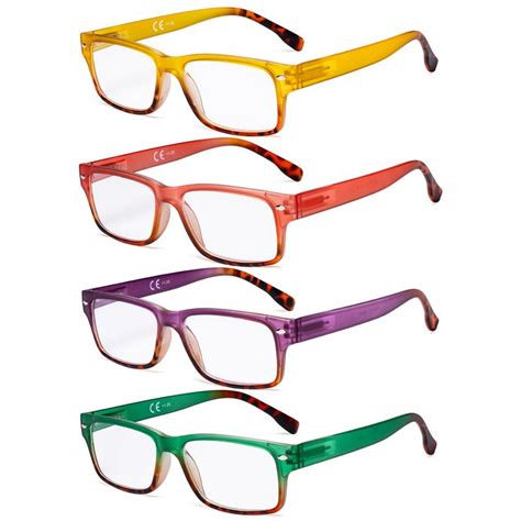 Reading Glasses Stylish Rectangle For Women R108d 4pack Glasses Fashion Reading Glasses