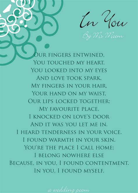 In You Wedding Poem Ms Moem Poems Life Etc