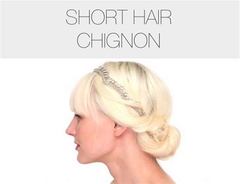 Nape knot for short hair Get Shorty: Cute Chignon Tutorial | Medium To Short Hair