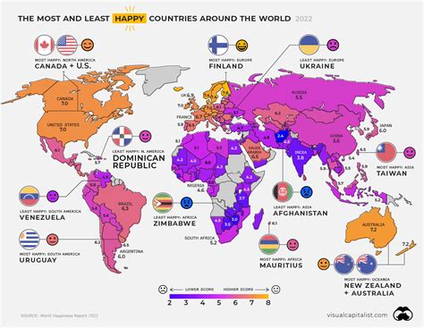 Mapped Global Happiness Levels In 2022