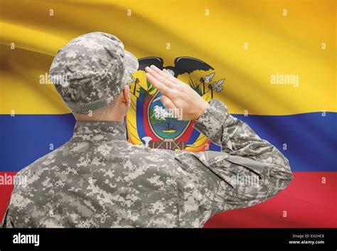 Las Fuerzas Militares Nacionales Con Bandera En El Fondo De La Serie Conceptual Ecuador