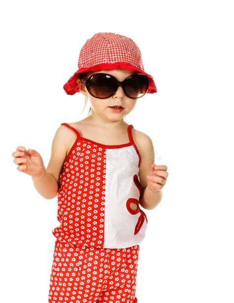 Kid In The Red Hat And Sunglasses Stock Photo Image Of Facial