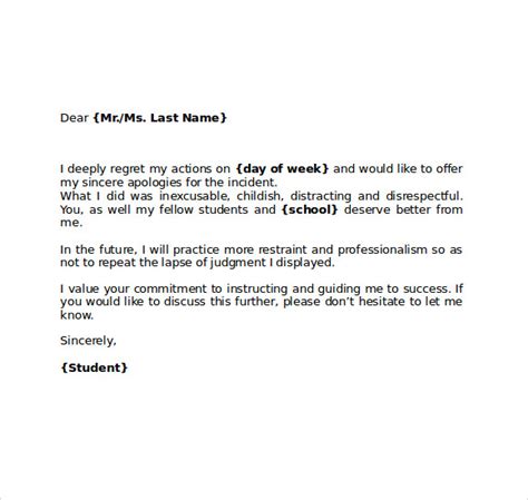 Free 11 Apology Letter To School In Pdf Ms Word