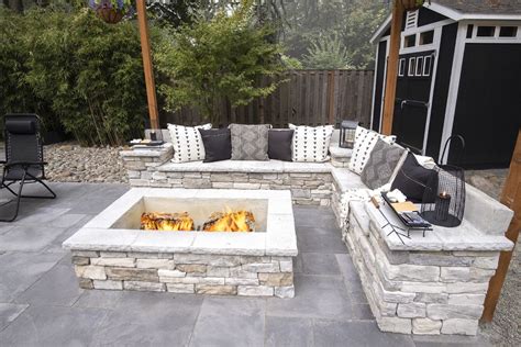 Double Sided Outdoor Fireplace Paradise Restored Landscaping