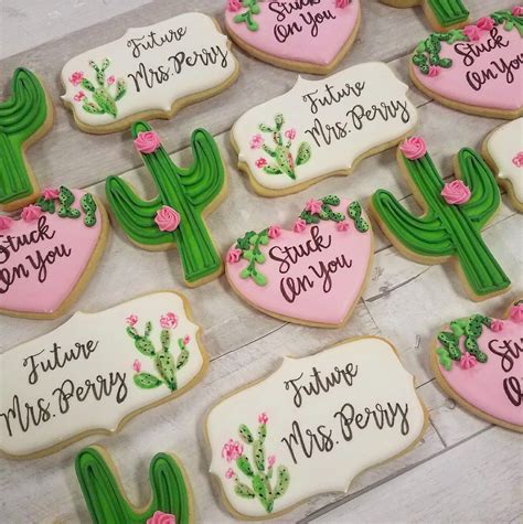 Plan ahead and allow time for the butter to come to room temperature on its own. Cactus Bridal Shower Cookies, Wedding Cookies, Succulents ...
