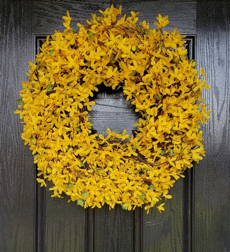 Forsythia Wreath Yellow Spring Wreath Summer Wreath Year Round Wreath