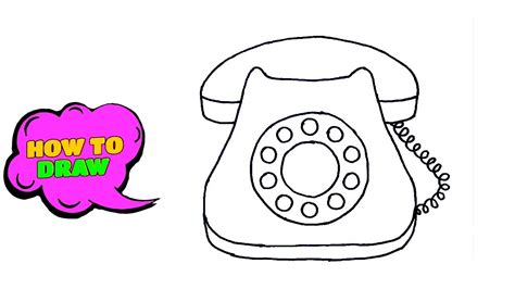 How To Draw Telephone In Easy Way Telephone Drawing Picture