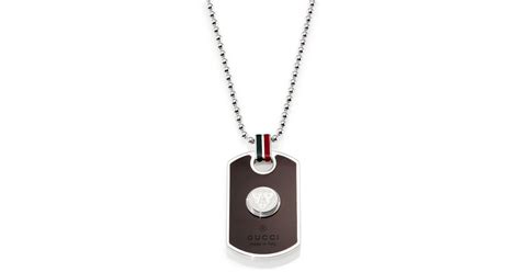 Gucci Dog Tag Necklace In Metallic For Men Lyst