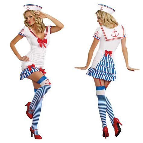 Hot Popular Extremely Seductive Halloween Costumes For Women Sailor Pinup Costume Sailor Pinup