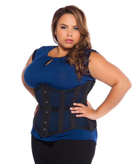 Jolie Black Mesh Plus Size Corset Steel Boned Glamorous Corset