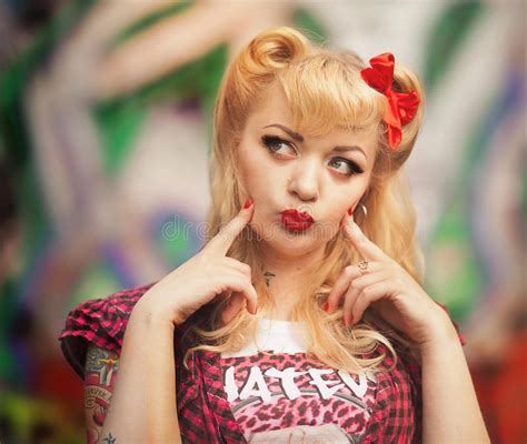 Beautiful Girl In Pin Up Girl Style Stock Photo Image Of Classic