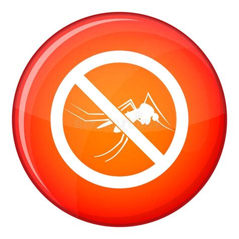 No Mosquito Sign Icon Flat Style Stock Vector Illustration Of