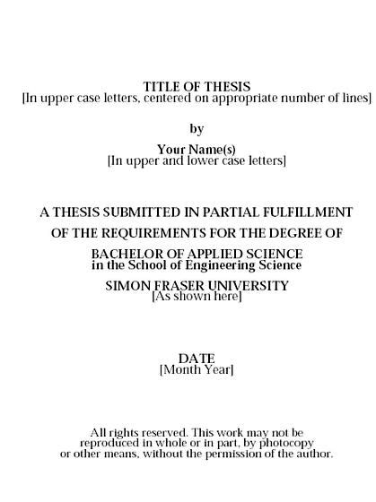 Thesis Title Sample Thesis Title Ideas For College