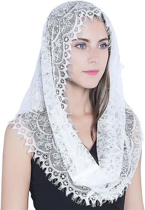 ivory lace women catholic mantilla veil for church head cover latin mass velo mantilla de novia