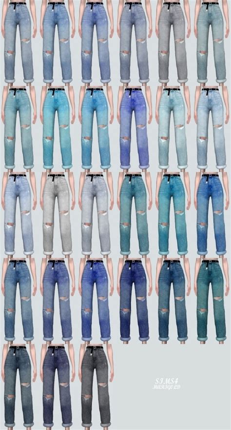 Ripped Jeans V2 With Belt At Marigold Sims 4 Updates