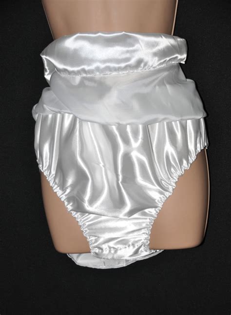 Slip DOUBLE SATIN Panties Set Virgin White Silky Satin Etsy