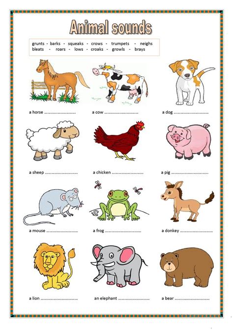 What Does The Fox Say Animal Sounds Worksheet Free Esl Printable
