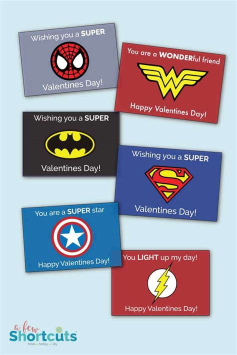 Kids Valentines Cards Printable Printable Superhero Valentine Cards