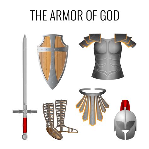 Premium Vector Set Of Armor Of God Elements Isolated On White Long
