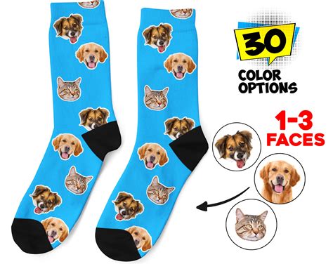 Custom Dog Socks Personalized Pet Photo Socks Customized Cute Etsy