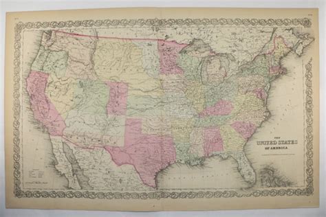United States Map Rare 1859 Colton Map By Oldmapsandprints On Etsy