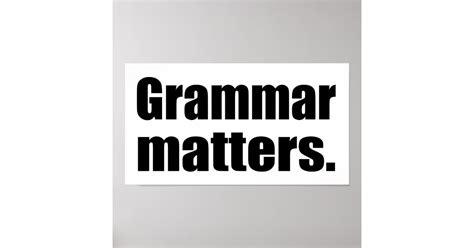 Grammar Matters Language Skills Poster Zazzle