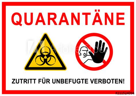 Afd sorgt mit plakataktion für unterbrechung der bundestagssitzung. ks350 Kombi-Schild - Kennzeichnung: Quarantäne - Zutritt ...