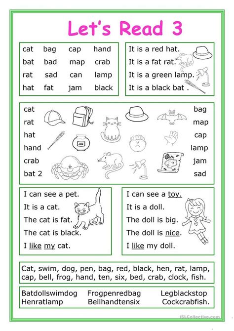 Lets Read 3 Worksheet Free Esl Printable Worksheets Made By Teachers