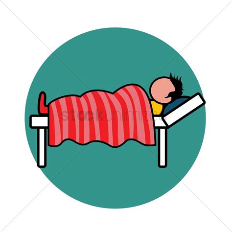 Sick Man Lying Down On A Patients Bed Vector Image 1337958