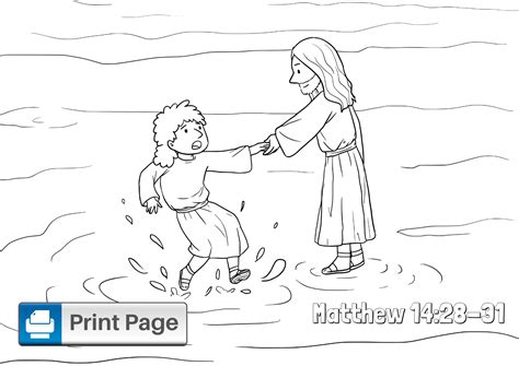 Free Jesus Walks On Water Coloring Pages For Kids Connectus