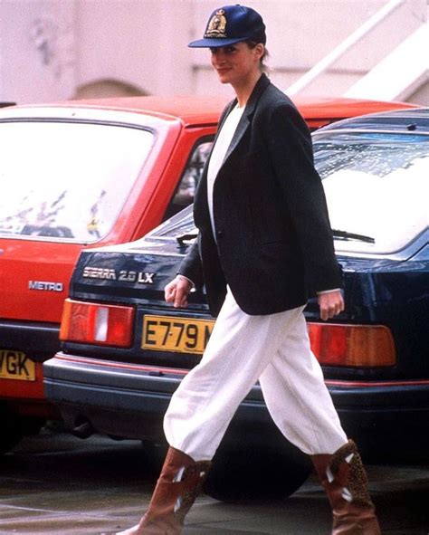 Princess Diana Wearing Cowboy Boots And Joggers In London 1989