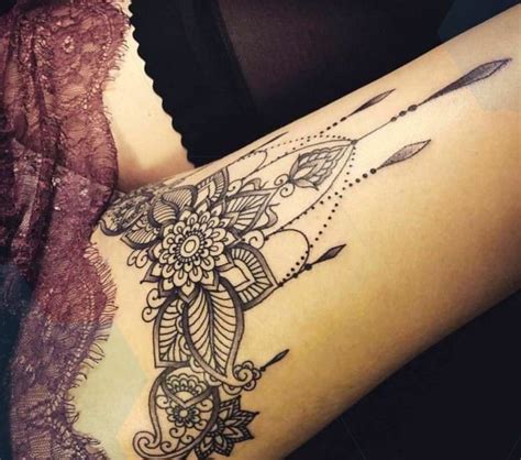 Mandala Tattoo Women Leg