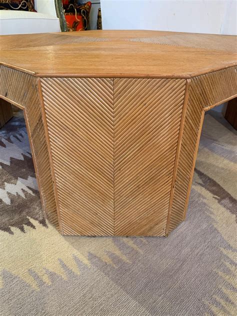 A glass coffee table makes for an elegant, subtle addition to the room, while a coffee table with storage is perfect for creating space for a striking centerpiece. Very Large Mid-Century Modern Geometric Bamboo Rattan ...