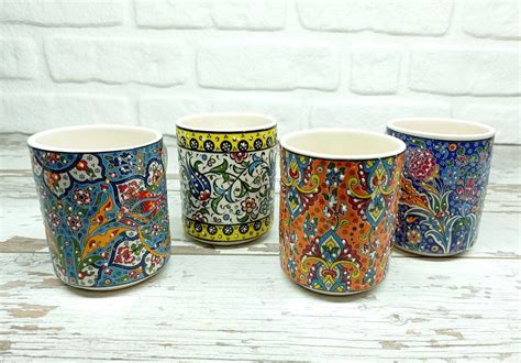 Handmade Ceramic Mug Traditional Decorative Turkish Pottery Etsy