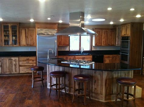 Rustic kitchen with black cabinets. Our kitchen will have more light, but this demos the dark ...