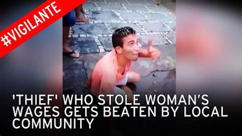Brazen Thief Is Savagely Beaten By Woman And Villagers After He